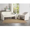 Vente-Unique.com Canapé 2 places et fauteuil en tissu bouclette blanc OSSANA