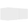 LES TENDANCES Meuble tv suspendu 2 portes bois blanc oned 80cm
