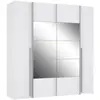 MARKET24 Armoire Narago - Décor Blanc Mat - 2 Portes Coulissantes + Mi...