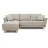 M24 Canapé D'angle Convertible Réversible 3-4 Places Claudius - Tissu Beige - Coffre De Rangement - L 244 X P 158 X H 95 Cm
