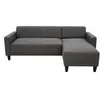 M24 Canapé D'angle Fixe 4 Places Bob - Tissu Anthracite - Réversible - L 197 X P 117 X H 65 Cm