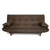M24 Banquette Clic-Clac Darius - Tissu Marron - L 194 X P 121 X H 83 C...