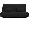 Banquette Clic Clac 2 Places Reveur - Tissu Noir - Matelas Dunlopillo ...