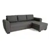 MARKET24 Canapé D'angle Fixe Réversible 4 Places - Tissu Anthracite - ...