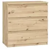 Commode CHELSEA 3 tiroirs L 77 2 P 42 H 79 9 cm Décor chene artisan