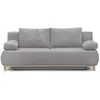 MARKET24 Banquette Convertible 3 Places Mika - Velours Côtelé Gris Cla...