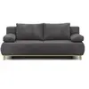 MARKET24 Banquette Convertible 3 Places Mika - Velours Côtelé Gris Fon...