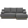 MARKET24 Canapé d angle droit con ible MIKA 3 places Tissu clair Coffr...