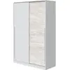 MARKET24 Armoire Top - Décor Blanc Artik Et Chene Nodi - 2 Portes Coul...