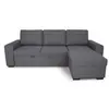 Canapé d'angle convertible réversible CATHY 3 places - Tissu Gris - L ...