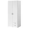 Armoire Varia - Décor Blanc - 2 Portes Battantes + 2 Tiroirs - L 81 Cm...