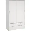 GENERIQUE Armoire de chambre ONTARIO mat 2 portes 4 tiroirs 121 2 60 25 200 cm
