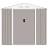 Abri de jardin en métal 4 07 m² 213 191 195 cm Kit d ancrage inclus Taupe Gris