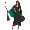 Vegaoo Déguisement sorcière femme Halloween - Marque 167744 - Robe et chapeau inclus - Multicolore/Noir - Pour adulte