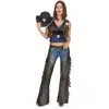 Vegaoo DEGUISE TOI - Déguisement cow girl femme - Chapeau - Haut - Sur-pantalon - S - Noir - Déguisements adultes - 100% Polyester - Lavage à la main - Carnaval