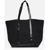 Cabas L Porte Epaule En Lin Et Paillettes par Vanessa Bruno Noir T.U S...