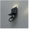 KOSILUM Applique noire à LED avec chargeur USB et lampe de lecture - Viola