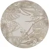 Maisons du Monde Tapis rond tissé jacquard motif feuillage beige D200