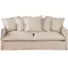 Maisons du Monde Canapé 3/4 places effet lin froissé beige