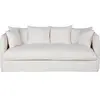 Maisons du Monde Canapé convertible 3/4 places en tissu blanc effet lin, matelas 10 cm