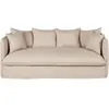 Maisons du Monde Canapé convertible 3/4 places en tissu beige effet lin, matelas 10 cm