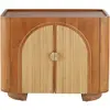 Maisons du Monde Buffet 2 portes en bois de manguier, rotin et métal coloris laiton