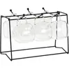Tasses à café double paroi en verre transparent et support en métal no...