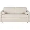 Canapé convertible 2/3 places en textile tramé beige, matelas 18 cm