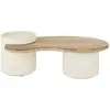 Maisons du Monde Table basse blanche et plateau en bois de manguier L125