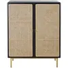 Maisons du Monde Buffet 2 portes noir cannage en rotin