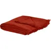 Maisons du Monde Plaid en coton tissé gaufré terracotta à franges 130x170