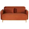 Maisons du Monde Canapé clic-clac 2/3 places en velours orange écureuil