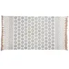 Maisons du Monde Tapis en coton recyclé blanc motifs bleus à pompons 90x150