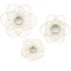 Maisons du Monde Miroirs fleurs en métal doré (x3)