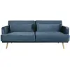 Maisons du Monde Canapé clic-clac 3 places en velours bleu foncé