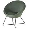 Maisons du Monde Fauteuil en velours vert pieds en acier noir