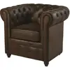 Maisons du Monde Fauteuil capitonné en suédine marron