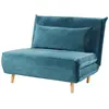 Maisons du Monde Canapé clic-clac 1 place en velours bleu pétrole