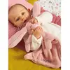 Doudou lapin bi-matière personnalisable rose