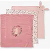 Lot de 3 langes en gaze de coton LAPIN ENCHANTÉ lot rose