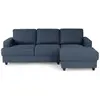 Canapé d'angle droit 4 places - Tissu bleu - Contemporain - L 215 x P ...