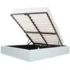 ECLIPSE Lit adulte 140x190 cm avec Coffre de rangement - Simili Blanc