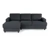Canapé d'angle gauche 4 places Paul - Tissu gris anthracite - L 215 x ...
