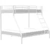 BRUCE Lits superposés - 90/140 x 190 cm - Blanc - En métal - Sommiers ...