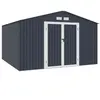 ARCHER Abri de jardin en métal 10,85 m2 - Kit d'ancrage inclus - Gris ...