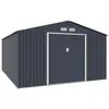 ARCHER Abri de jardin en métal 15,16 m² - Kit d'ancrage inclus - Gris ...
