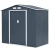 ARCHER Abri de jardin en métal 2,71 m² - 213 x 127 x 195 cm - Kit d'ancrage inclus - Gris
