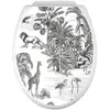 Lumalea Stickers Abattant WC - Jungle Animaux 3617689987101 - Adhésif + Protection BRILLANTE - 35x43 cm