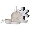 Set de cuisson 12 pièces beige - céramique antiadhésif - Tous feux don...