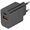 Akashi Chargeur Secteur USB-C + USB 15W Charge Rapide Compact Noir